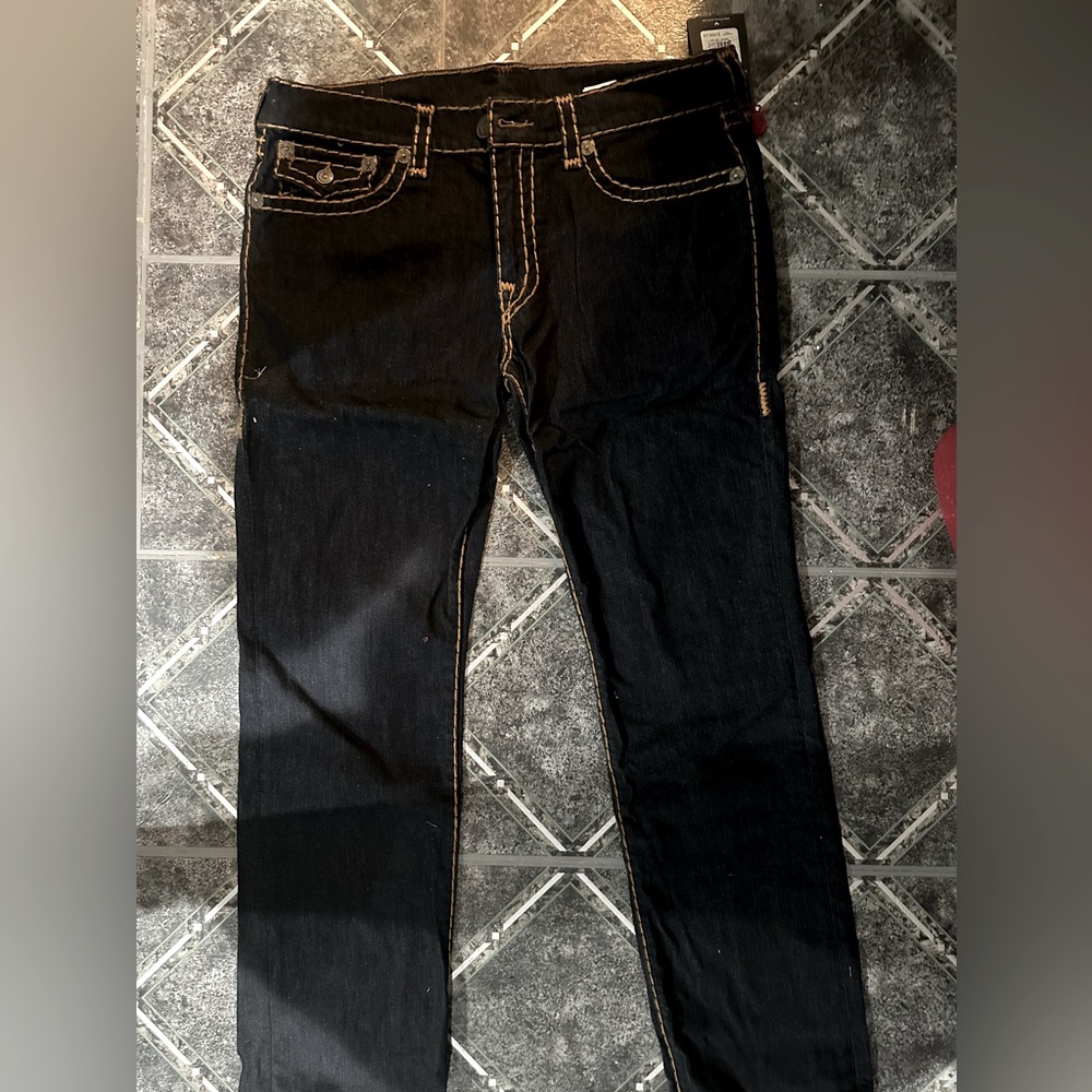 TRUE RELIGION RELAXED STRAIGHT LEG JEANS RICKY WITH FLAP